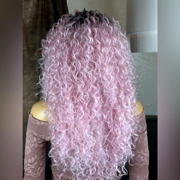 Long Kinky Curly Lace Front Wig - Picture 4 of 9
